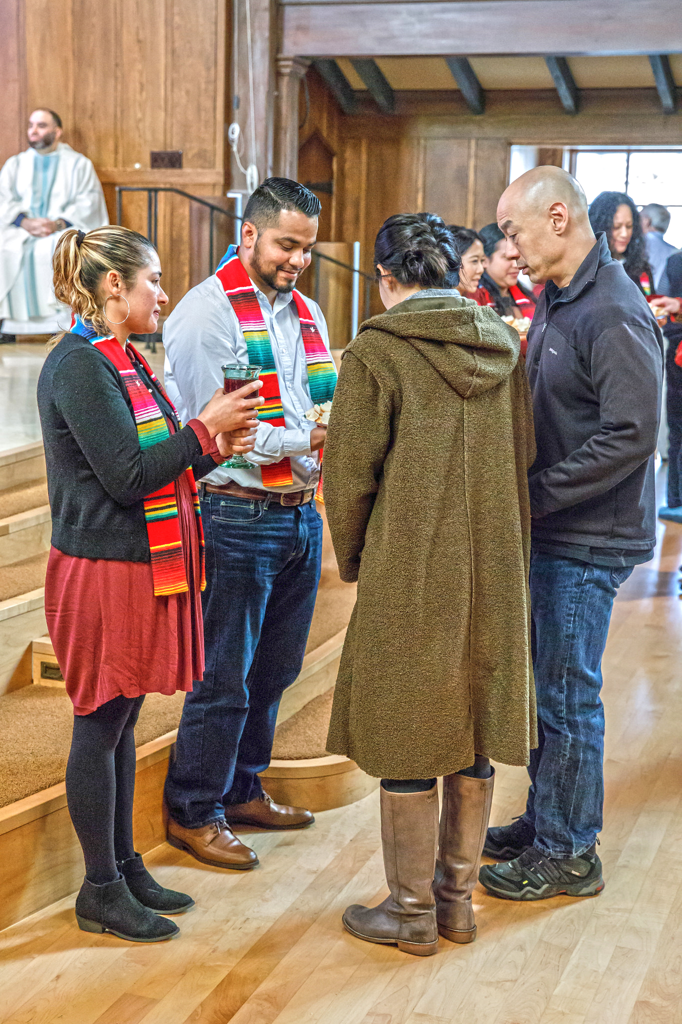 A couple receiving communion