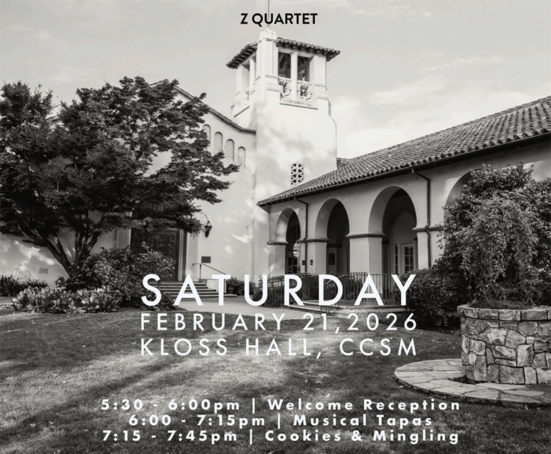 Flyer for the Z Quartet Musical Tapas concert