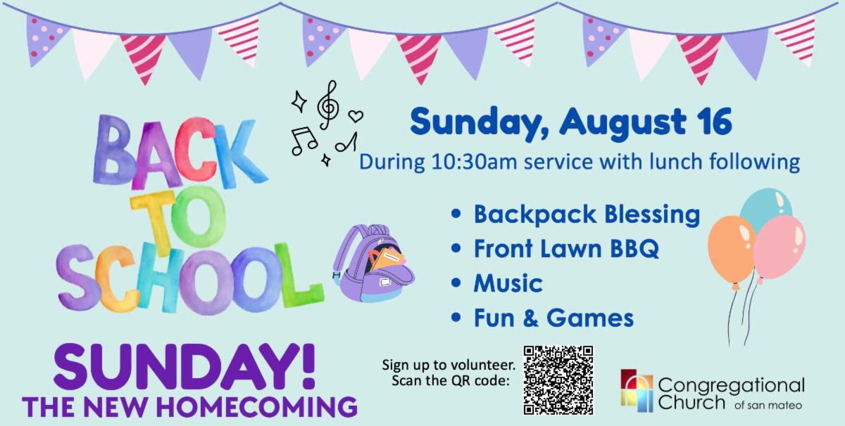 Poster for Back to School Sunday 2026